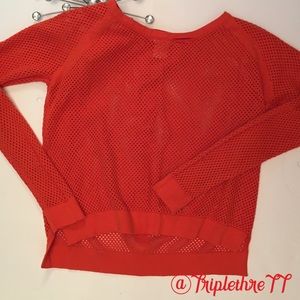 Distressed Mesh Sweater Orange By Sweet Romeo